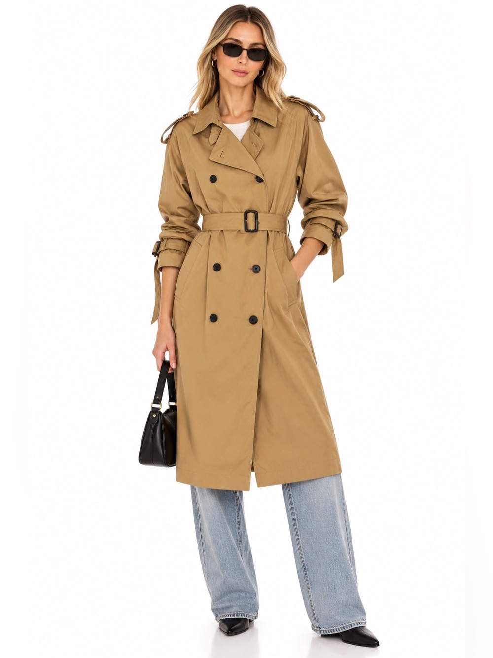 UNDERTREE Classic Camel Double Breasted Belted Trench Coat Like New

Timeless ca